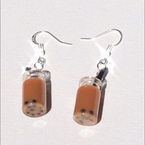 Brown boba earrings